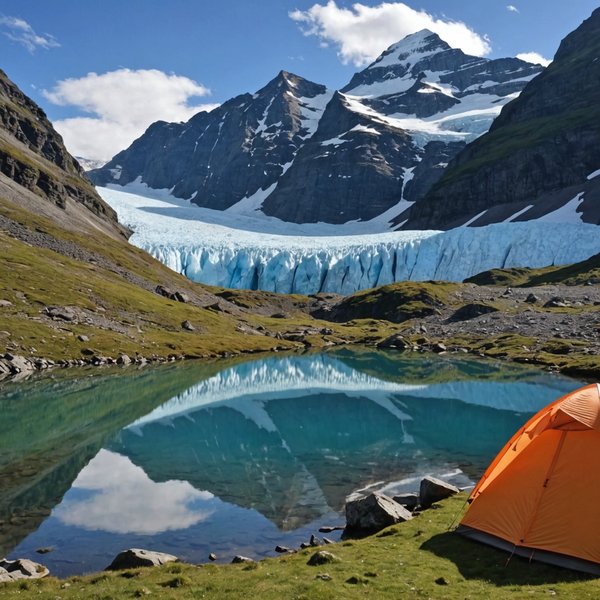 Comment organiser un camping pour une expédition de randonnée en région de glaciers en été?